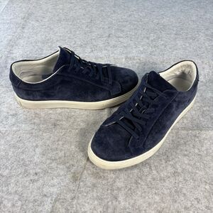 Thom Sweeney Blue Suede Lace Up Sneakers 515051 Mens Size 7.5 Italy MSRP $495